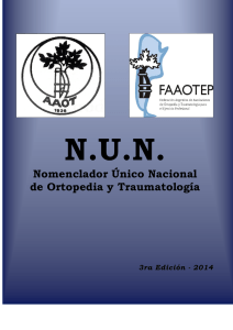 Nomenclador Único Nacional de Ortopedia y Traumatología