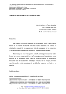 Análisis de la organización funcional en el fútbol