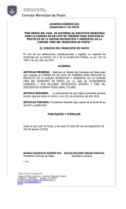 Acta No - Concejo Municipal de Pasto