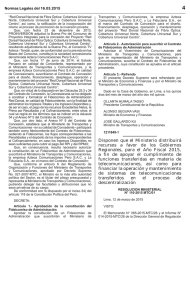RESOLUCIÓN MINISTERIAL N°110-2015-MTC/01.