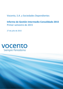 Informe de Gestión Intermedio Consolidado 2015