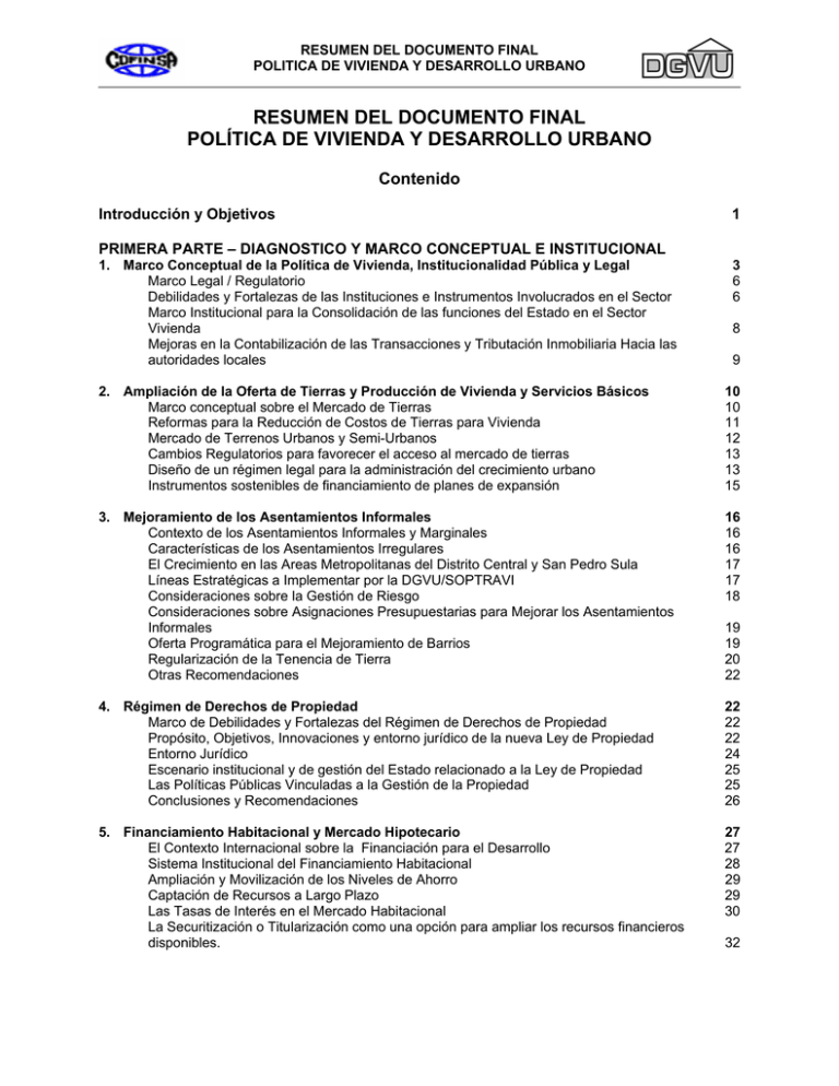 Politicas De Vivienda Y Desarrollo Urbano