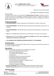 Circular mes de octubre - Colegio Virgen de la Vega