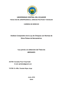 UNIVERSIDAD CENTRAL DEL ECUADOR Análisis Comparativo de