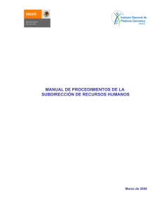 manual de procedimientos de la subdirección de recursos humanos