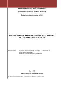 Plan de Prevención de Desastres y Salvamento de Documentos