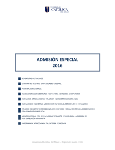 Admisión Especial 2016 PDF - Universidad Católica del Maule