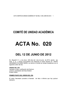 ACTA No. 020 - Universidad Libre