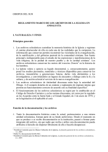 Reglamento marco de los archivos de la Iglesia en Andalucía