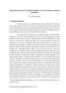 Problemas actuales del derecho procesal civil de Córdoba. Posibles