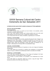 XXXIII Semana Cultural del Centro Extremeño de