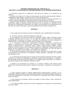 convenio internacional del trabajo no. 14 relativo a la aplicación del
