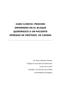 caso clínico: proceso enfermero en el bloque quirúrgico a un