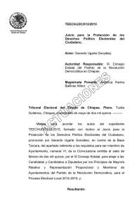 TEECH/JDC/012/2015 Juicio para la Protección de los Derechos