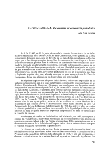 Capseta Catellá, J.: La cláusula de conciencia periodística