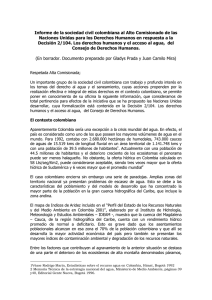 Informe de la sociedad civil colombiana al Alto Comisionado