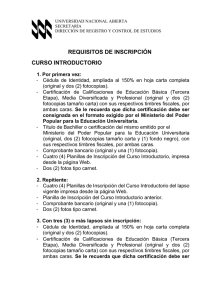 Requisitos de Ingreso - Centro Local Monagas