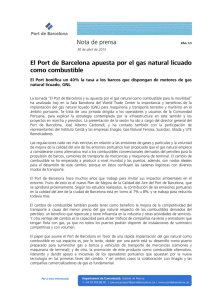 El Port de Barcelona apuesta por el gas natural licuado como