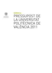 pressupost de la universitat politècnica de valència 2011