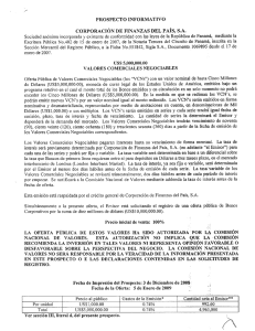 PROSPECTO INFORMATIVO CORPOR,A.CIÓN DE FINANZAS DEL