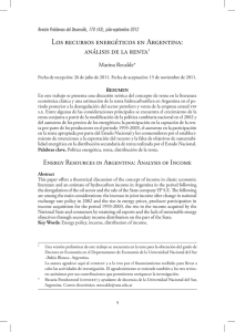 Los recursos energéticos en Argentina: análisis de la renta1