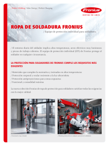 ROPA DE SOLDADURA FRONIUS - Fronius International GmbH