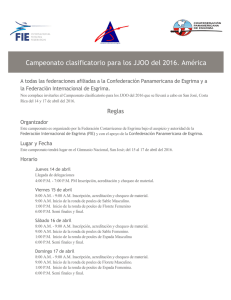 Campeonato Clasificatorio para los JJOO del 2016 Costa Rica