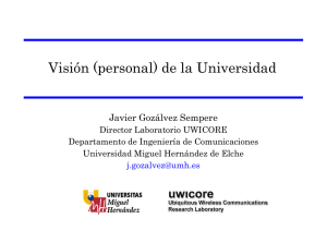 Vi ió ( l)dl U i id d Visión (personal) de la Universidad