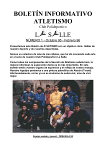 Boletín nº 1 - Atletismo La Salle (Teruel)