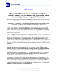 NSF International Adquiere la Empresa Brasileña Bioensaios