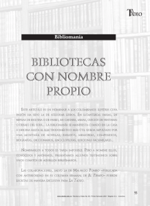 Bibliomanía BIBLIOTECAS CON NOMBRE PROPIO