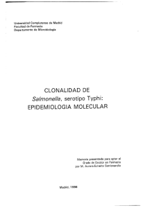 Sa/monel/a, serotipo Typhi - Biblioteca Complutense
