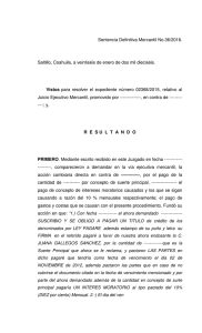 Sentencia Definitiva Mercantil No.36/2016. Saltillo, Coahuila, a