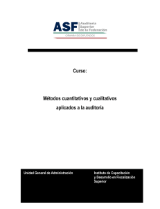 Curso: Métodos cuantitativos y cualitativos aplicados a la auditoría