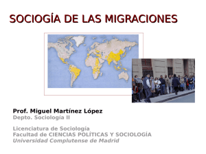 SOCIOGÍA DE LAS MIGRACIONES