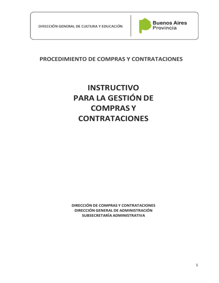 Instructivo Para La Gestión De Compras Y Contrataciones