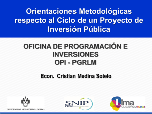 Orientaciones Metodológicas - Ciclo de Proyecto de Inversión Pública