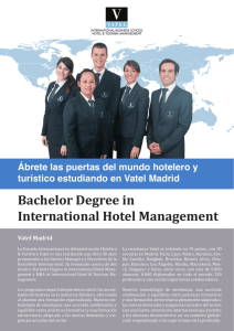 Bachelor Degree in International Hotel Management