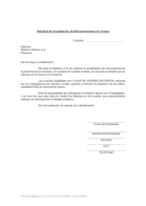 Solicitud de Acreditación de Remuneraciones en