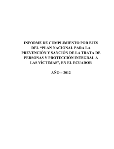 INFORME DE CUMPLIMIENTO POR EJES DEL “PLAN NACIONAL