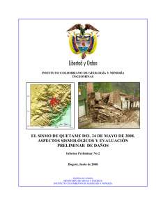 Informe sismo Quetame, Cundinamarca del 24 de Mayo de 2008