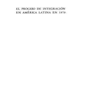 INTAL El proceso de integración en América Latina en 1979