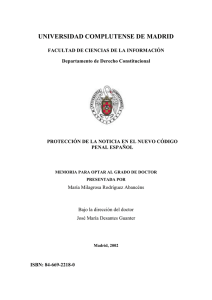 Protección de la noticia en el nuevo Código Penal español