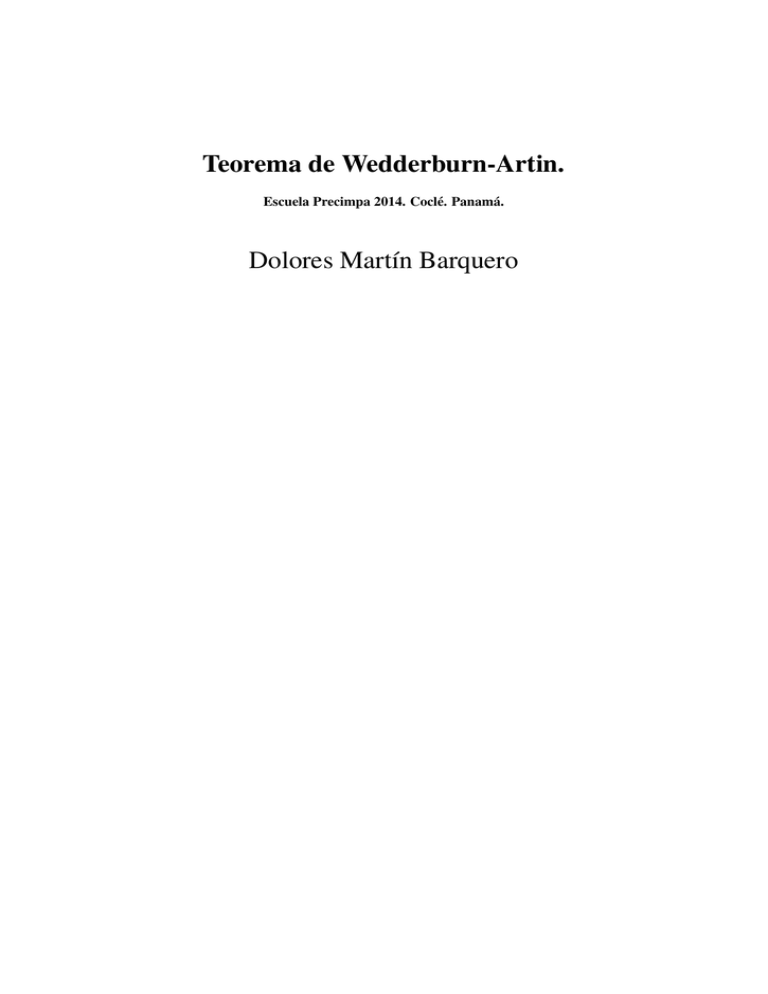 Teorema de WedderburnArtin. Dolores Martın Barquero