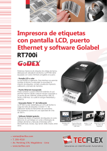 Impresora de etiquetas con pantalla LCD, puerto Ethernet y software