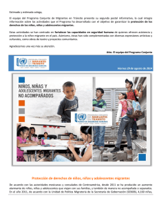 Protección de derechos de niños, niñas y adolescentes migrantes