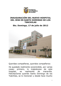 INAUGURACIÓN DEL NUEVO HOSPITAL DEL IESS EN SANTO