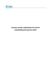 Cuentas anuales individuales de Criteria CaixaHolding del ejercicio