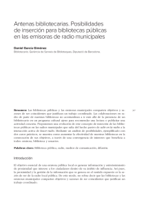 Antenas bibliotecarias. Posibilidades de inserción para