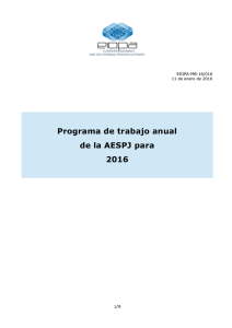 Programa de trabajo anual de la AESPJ para 2016